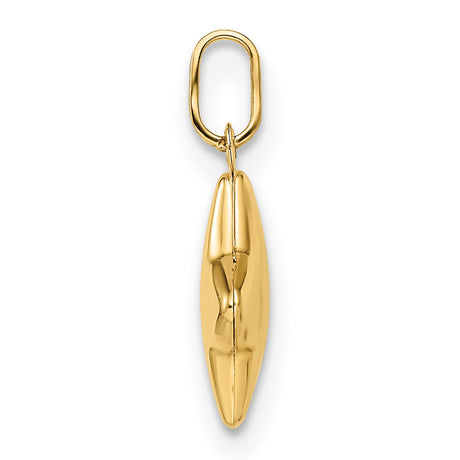 Polished Puffed Star Charm Pendant in Real 14k Yellow Gold