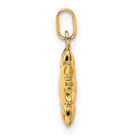 14k Yellow Gold Sun Pendant Charm, Polished Sunburst Design, Boho Minimalist Jewelry for Women