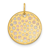 14k Yellow Gold World Map Pendant with Mother of Pearl Inlay, Travel Jewelry Theme