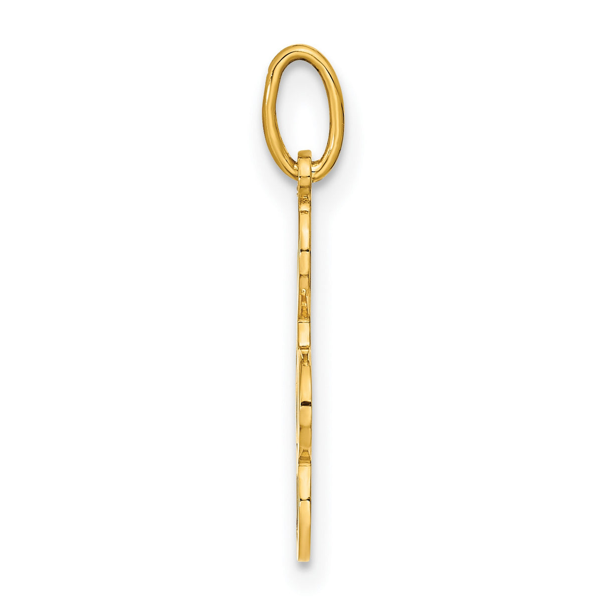 14k Yellow Gold Pendant, Treble Clef Openwork Music Symbol Charm, Unisex Musical Design