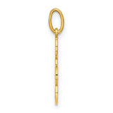 14k Yellow Gold Pendant, Treble Clef Openwork Music Symbol Charm, Unisex Musical Design