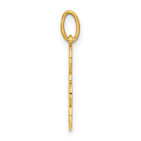 14k Yellow Gold Pendant, Treble Clef Openwork Music Symbol Charm, Unisex Musical Design