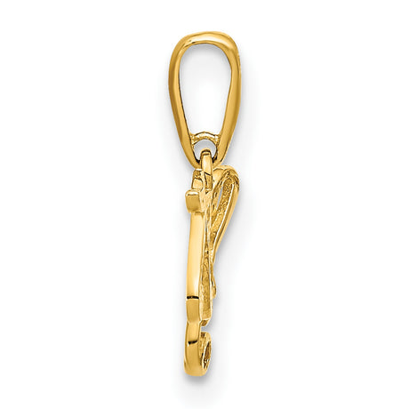 14k Yellow Gold Music Note Pendant with Treble Clef and Eighth Notes, Unisex Charm