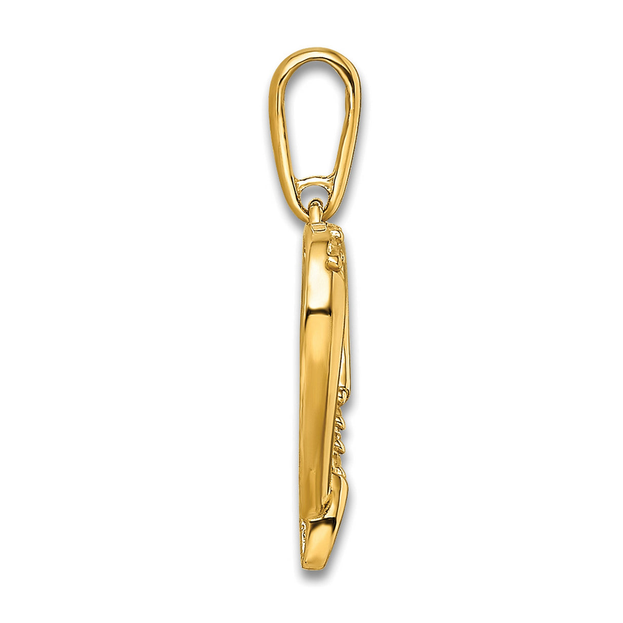 14k Yellow Gold Heart Cross Pendant with Cubic Zirconia, Christian Faith Jewelry for Women