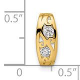 14k Yellow Gold Mens Ring with Cubic Zirconia, Scroll and Flame Design, Bold Modern Style