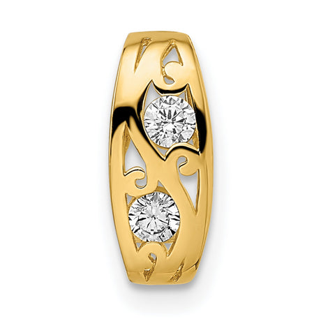 14k Yellow Gold Mens Ring with Cubic Zirconia, Scroll and Flame Design, Bold Modern Style