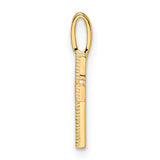 14k Yellow Gold Cross Pendant with Cubic Zirconia, Christian Pavé Charm for Women