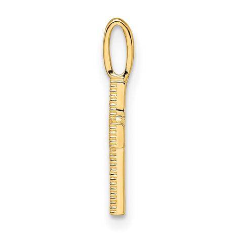 14k Yellow Gold Cross Pendant with Cubic Zirconia, Christian Pavé Charm for Women