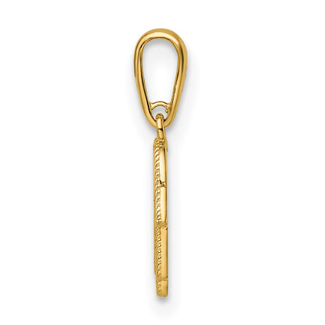 14k Yellow Gold Hamsa Hand Pendant with Filigree Design, Spiritual Protection Amulet for Women