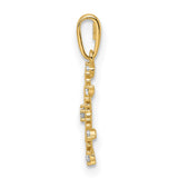 14k Yellow Gold Snowflake Pendant with Cubic Zirconia, Winter Holiday Jewelry for Women