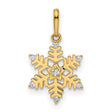 14k Yellow Gold Snowflake Pendant with Cubic Zirconia, Winter Holiday Jewelry for Women