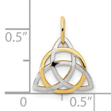 14k Multi-Tone Gold Celtic Trinity Knot Pendant with Interlocking Design