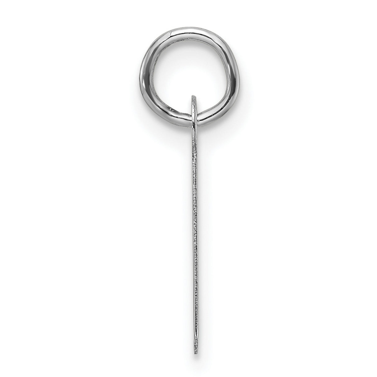 14k White Gold Initial A Pendant Charm, Polished Letter Monogram Jewelry for Women