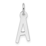 14k White Gold Initial A Pendant Charm, Polished Letter Monogram Jewelry for Women