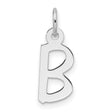 14k White Gold Letter B Pendant Charm, Modern Alphabet Jewelry for Women or Unisex Wear