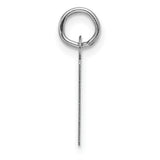 14k White Gold Initial D Pendant, Polished Block Letter Charm, Modern Minimalist Style