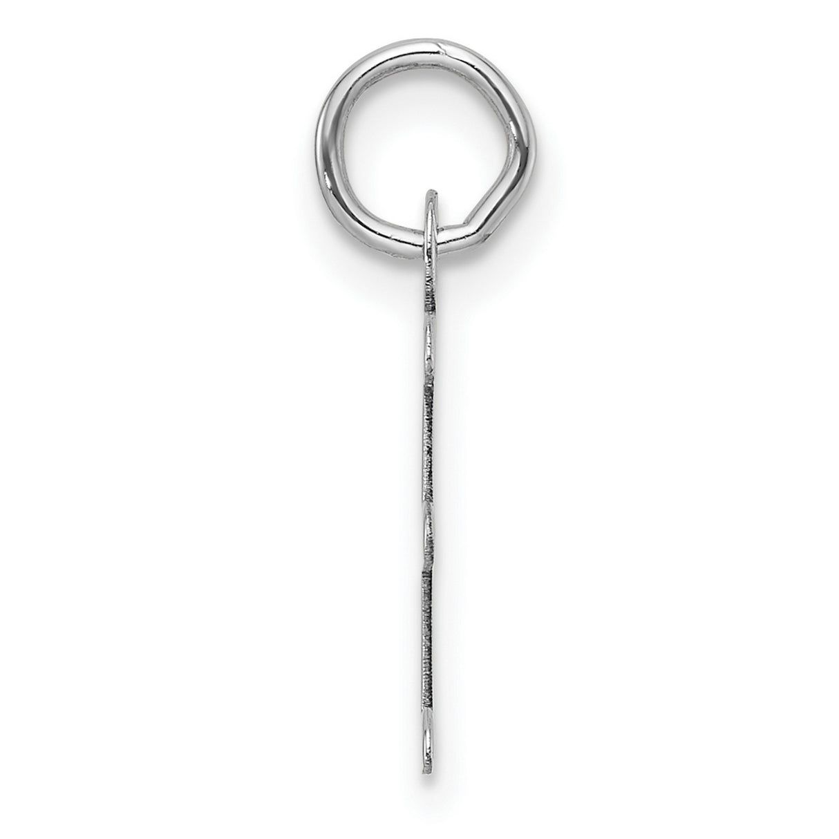 14k White Gold Letter E Pendant Charm, Slanted Block Initial Design for Women or Unisex Wear