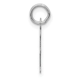 14k White Gold Letter E Pendant Charm, Slanted Block Initial Design for Women or Unisex Wear