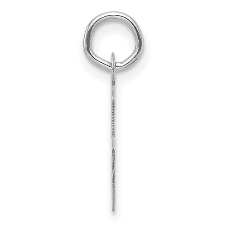 14k White Gold Letter F Pendant, Polished Block Monogram Charm for Women