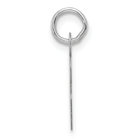 14k White Gold Initial G Pendant, Script Letter Charm with Polished Finish for Women or Unisex Wear