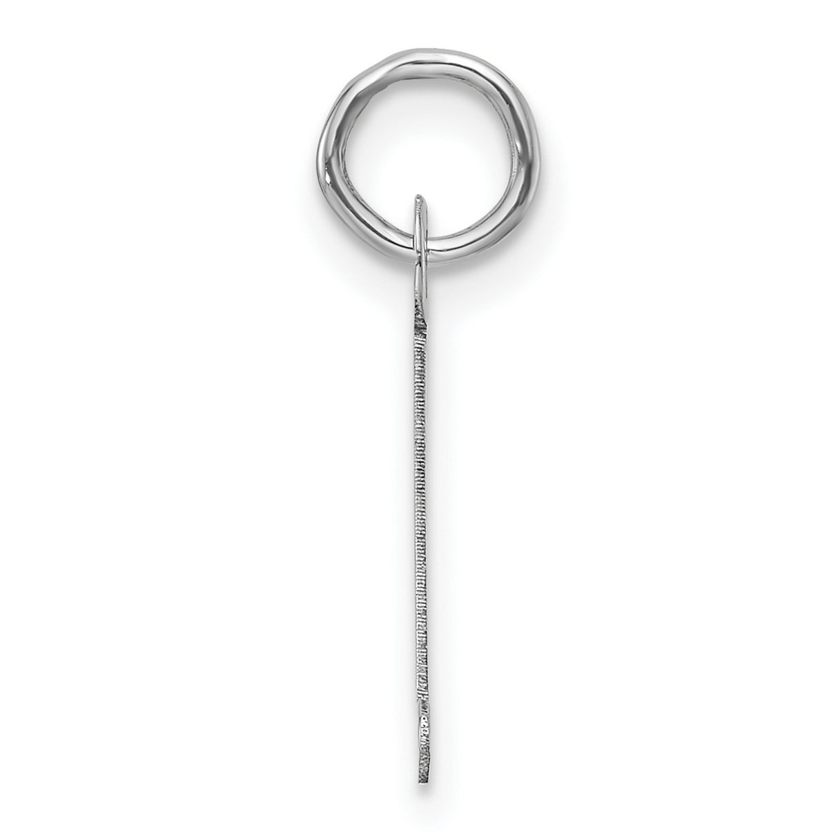14k White Gold Letter L Pendant, Minimalist Initial Charm, Unisex Monogram Jewelry