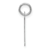 14k White Gold Letter L Pendant, Minimalist Initial Charm, Unisex Monogram Jewelry