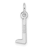 14k White Gold Letter L Pendant, Minimalist Initial Charm, Unisex Monogram Jewelry