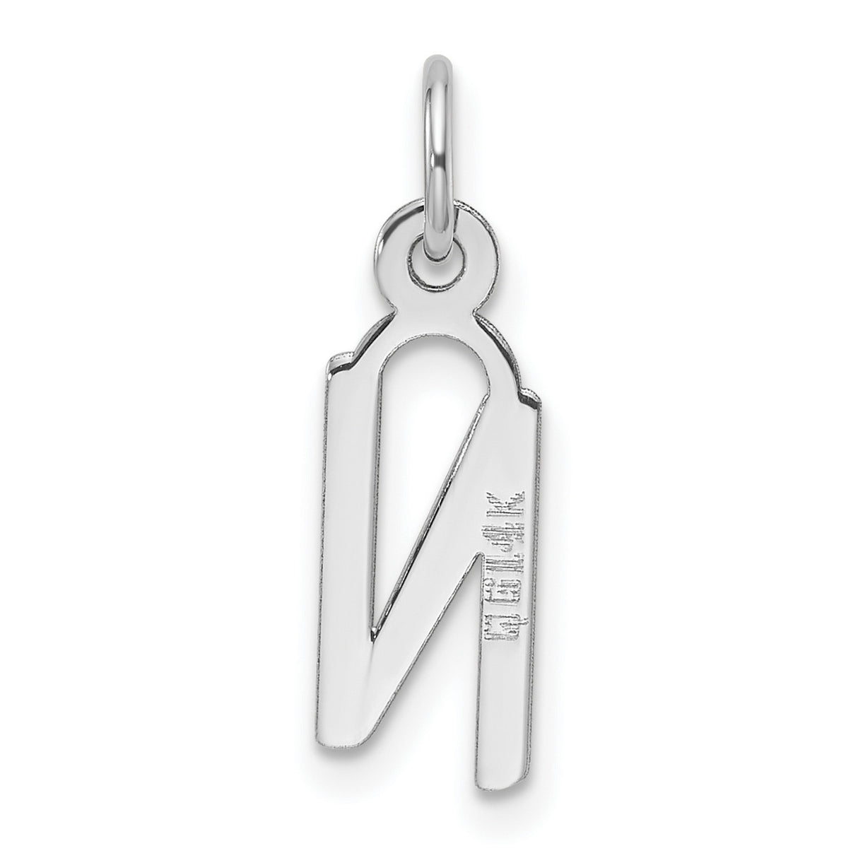 14k White Gold Nazarene Pendant with Arabic Nun Symbol, Unisex Religious Charm