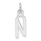 14k White Gold Nazarene Pendant with Arabic Nun Symbol, Unisex Religious Charm