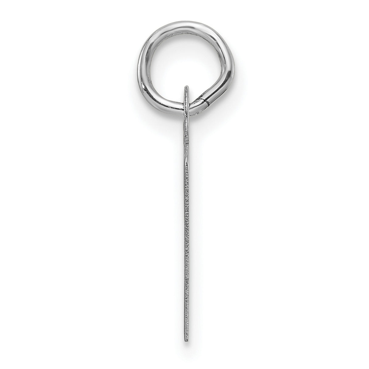 14k White Gold Initial R Pendant Charm, Polished Block Letter Jewelry for Women or Unisex Use