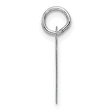 14k White Gold Initial R Pendant Charm, Polished Block Letter Jewelry for Women or Unisex Use