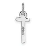 14k White Gold Ankh Cross Pendant, Polished Egyptian Life Symbol, Unisex Religious Jewelry