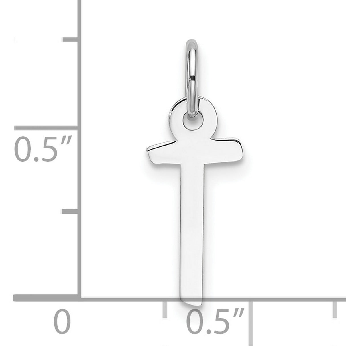 14k White Gold Ankh Cross Pendant, Polished Egyptian Life Symbol, Unisex Religious Jewelry