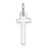 14k White Gold Ankh Cross Pendant, Polished Egyptian Life Symbol, Unisex Religious Jewelry