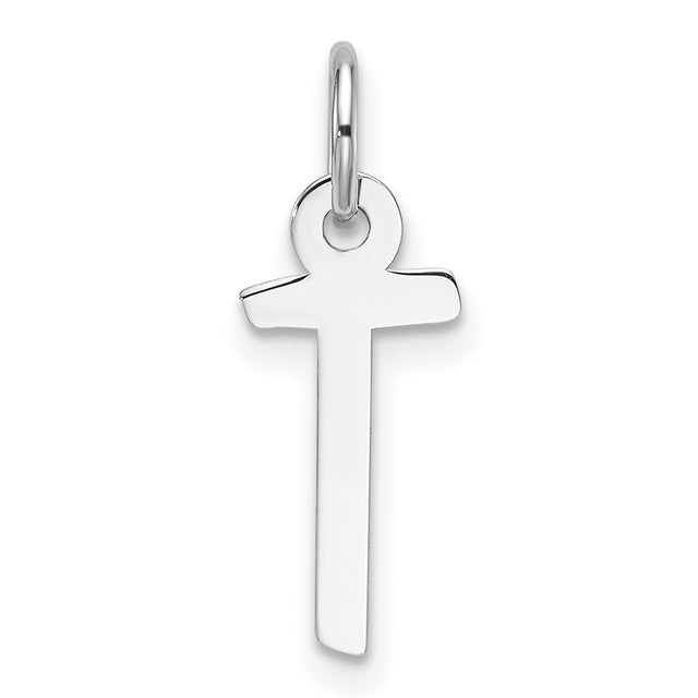 14k White Gold Ankh Cross Pendant, Polished Egyptian Life Symbol, Unisex Religious Jewelry