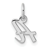 14k White Gold Script Letter A Pendant Charm, Solid Gold Alphabet Jewelry for Women
