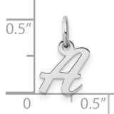 14k White Gold Script Letter A Pendant Charm, Solid Gold Alphabet Jewelry for Women