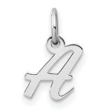 14k White Gold Script Letter A Pendant Charm, Solid Gold Alphabet Jewelry for Women