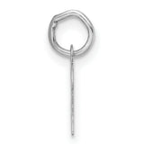 14k White Gold Script Initial B Pendant, Cursive Letter Charm for Women