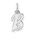 14k White Gold Script Initial B Pendant, Cursive Letter Charm for Women