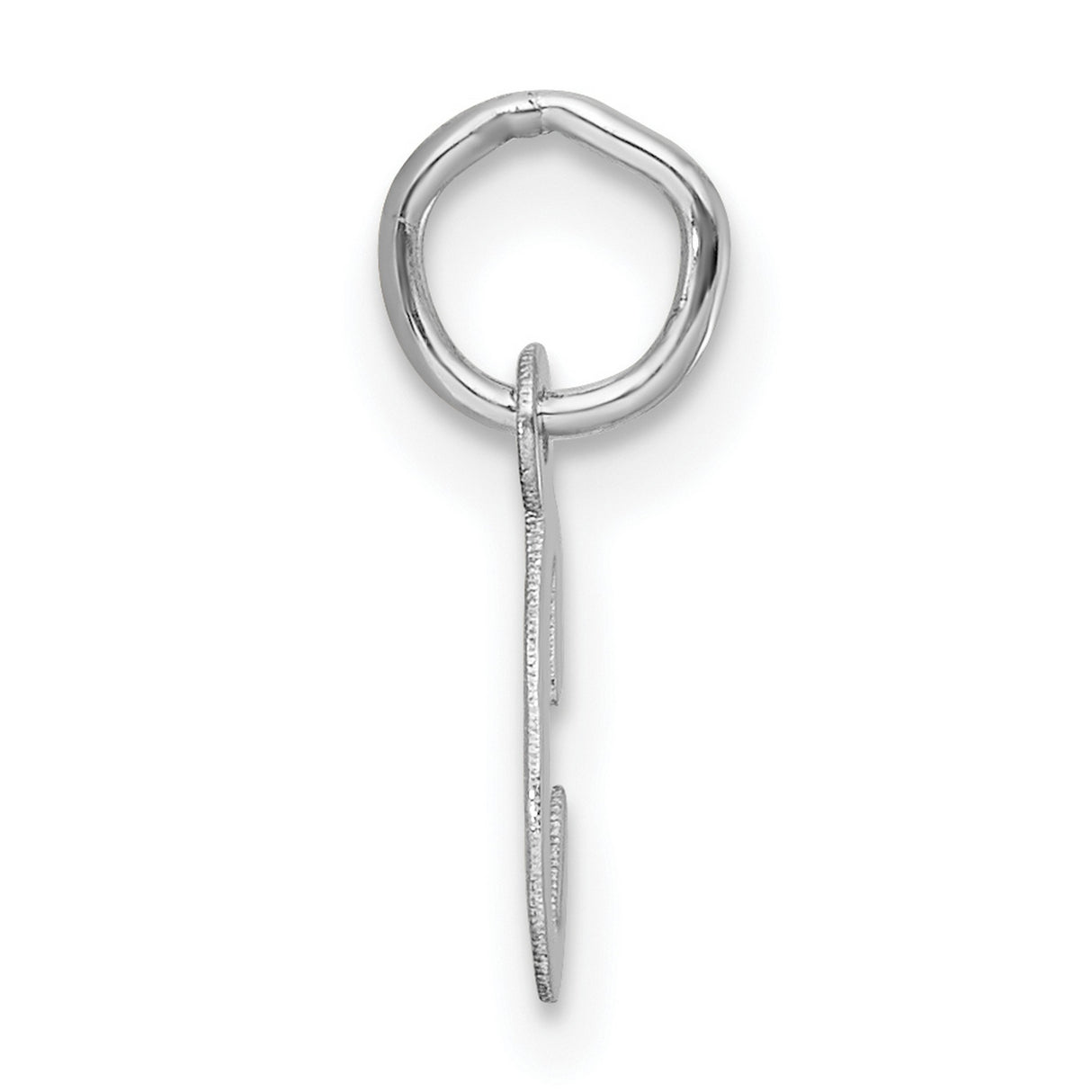 14k White Gold Script Initial C Pendant Charm, Polished Letter Monogram Jewelry