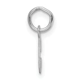 14k White Gold Script Initial C Pendant Charm, Polished Letter Monogram Jewelry