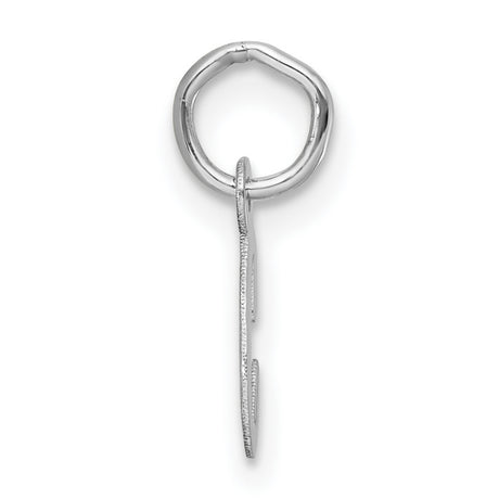 14k White Gold Script Initial C Pendant Charm, Polished Letter Monogram Jewelry