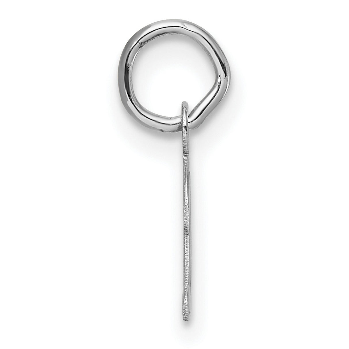 14k White Gold Initial D Pendant, Polished Script Letter Charm for Women
