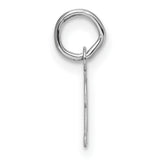 14k White Gold Initial D Pendant, Polished Script Letter Charm for Women
