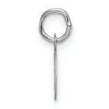 14k White Gold Initial G Pendant Charm, Polished Script Letter Design