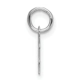 14k White Gold Script Letter H Pendant, Polished Cursive Initial Charm for Women