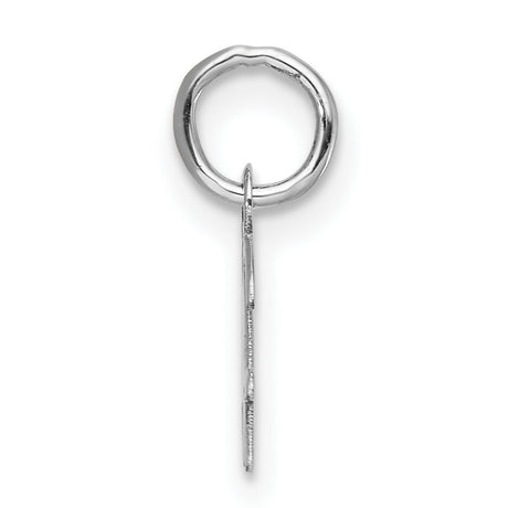 14k White Gold Script Letter H Pendant, Polished Cursive Initial Charm for Women
