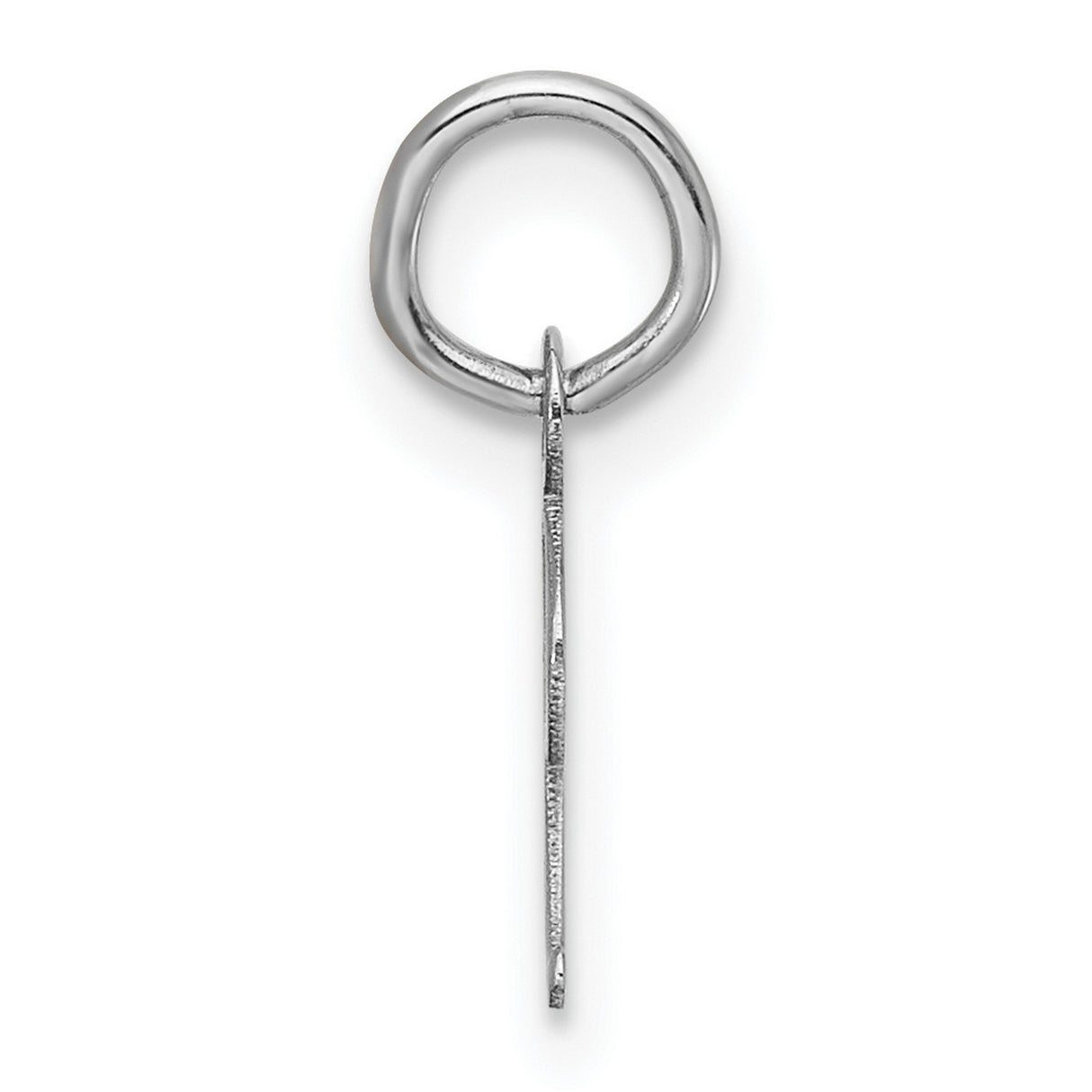 14k White Gold Script J Initial Pendant, Polished Alphabet Letter Charm for Women