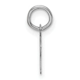14k White Gold Script J Initial Pendant, Polished Alphabet Letter Charm for Women